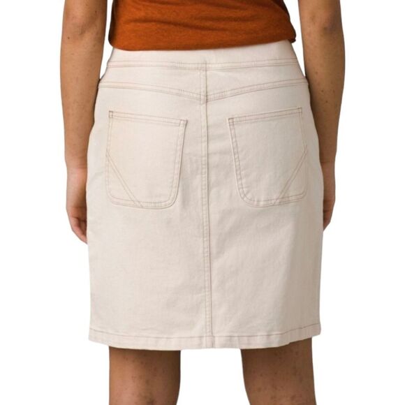 PRANA NWT Broadway Denim Stretch Skirt sz 4 in Natural - Picture 3 of 12